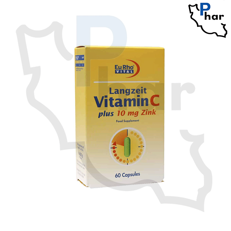 کپسول ویتامین C و زینک (۱۰ میلی گرم) یوروویتال بسته ۶۰ عددی