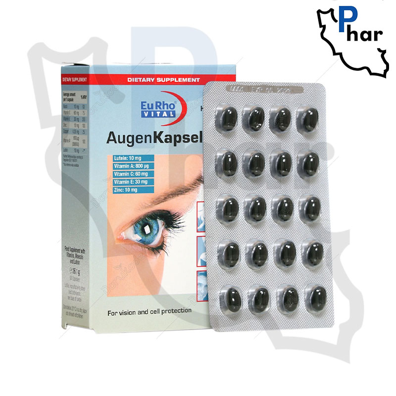 کپسول چشم اوژن یوروویتال بسته ۶۰ عددی