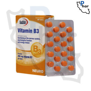 قرص ویتامین B3 250 میلی گرم یوروویتال بسته 60 عددی